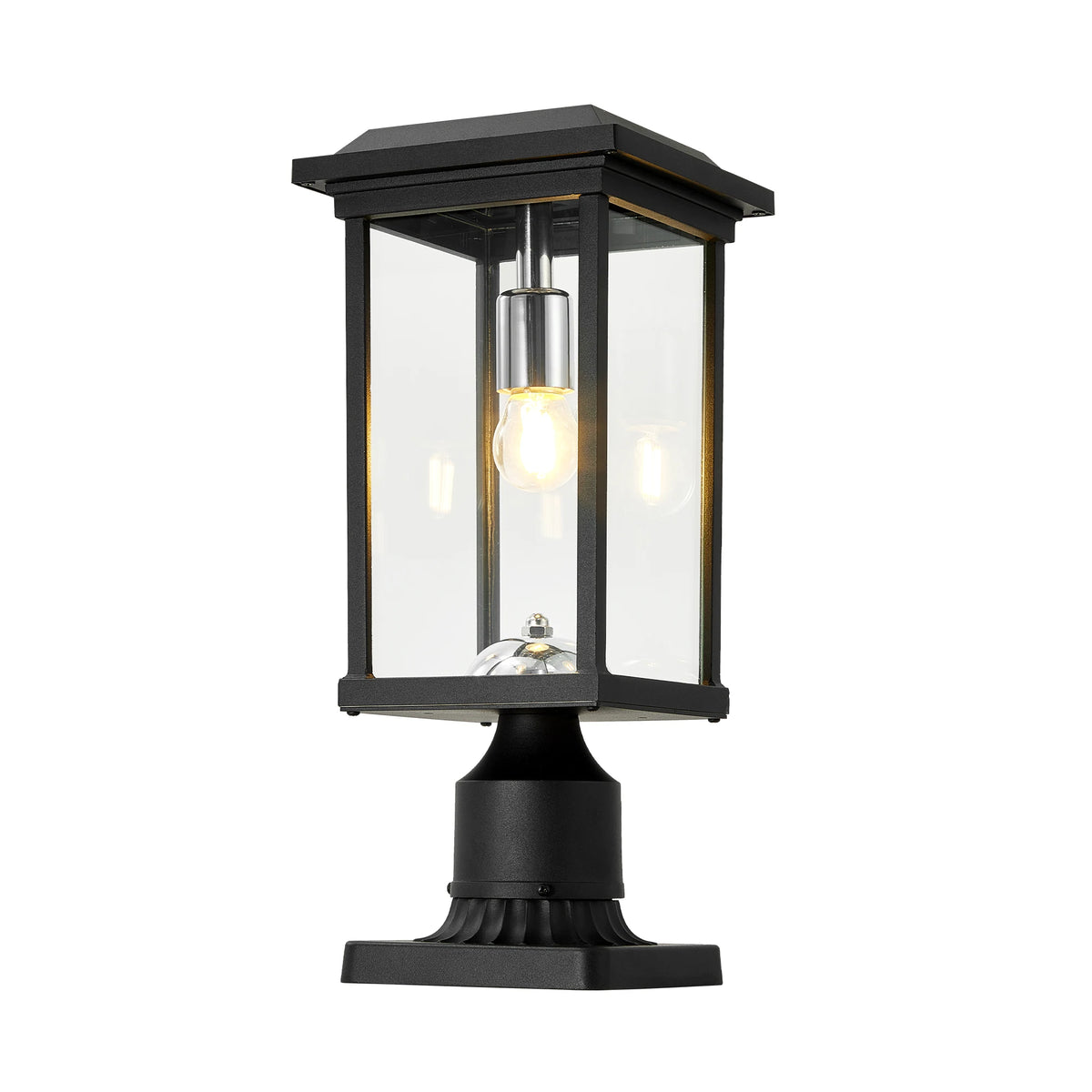 ARLGSITE Solar Post Light With Dusk To Dawn LED Fixture