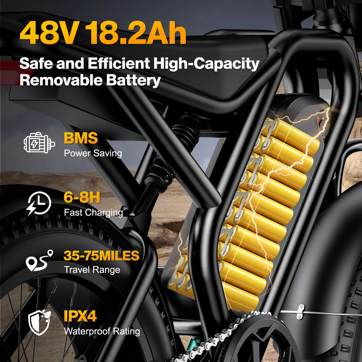 1500W Adult Off Road Fat Tire Electric Mountain Bike