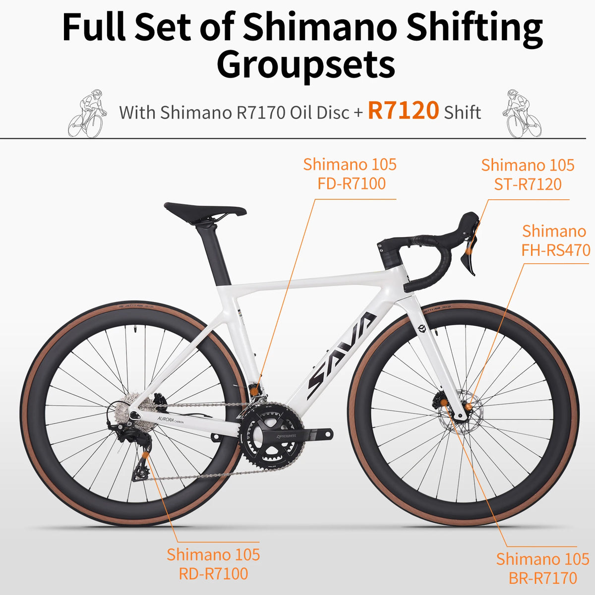 SAVA UCI Certified Carbon Fiber Road Racing Bicycle With Disc Brakes