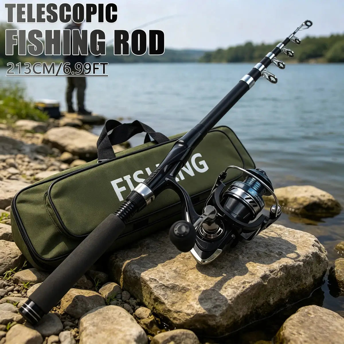 Portable Telescopic Fishing Rod And Reel Combo Kit With Lures