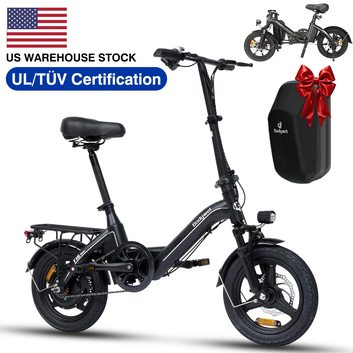 Bodywel T16Pro Foldable Electric Bike for Urban Commuting and Adults