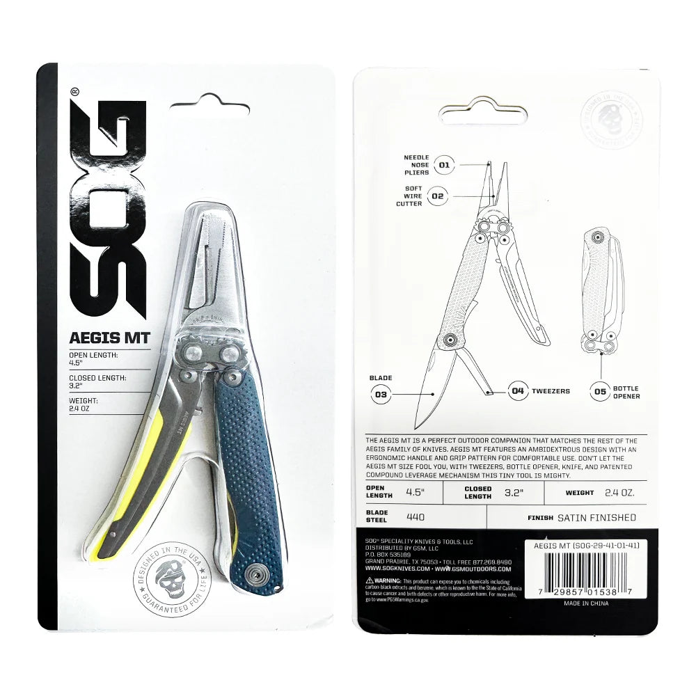 SOG Aegis Tactical Multi Tool Pliers Portable EDC Pocket Gear