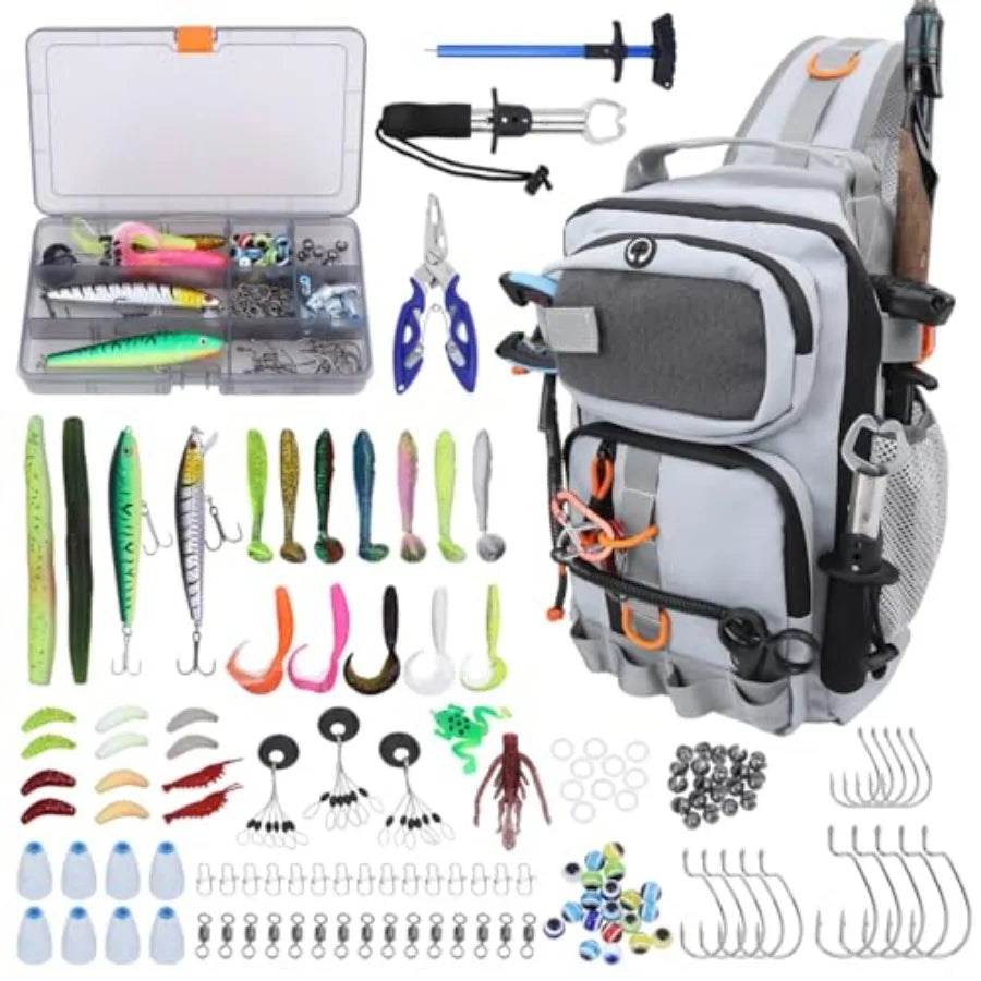 Waterproof Fishing Backpack With Tackle Box And Rod Holder