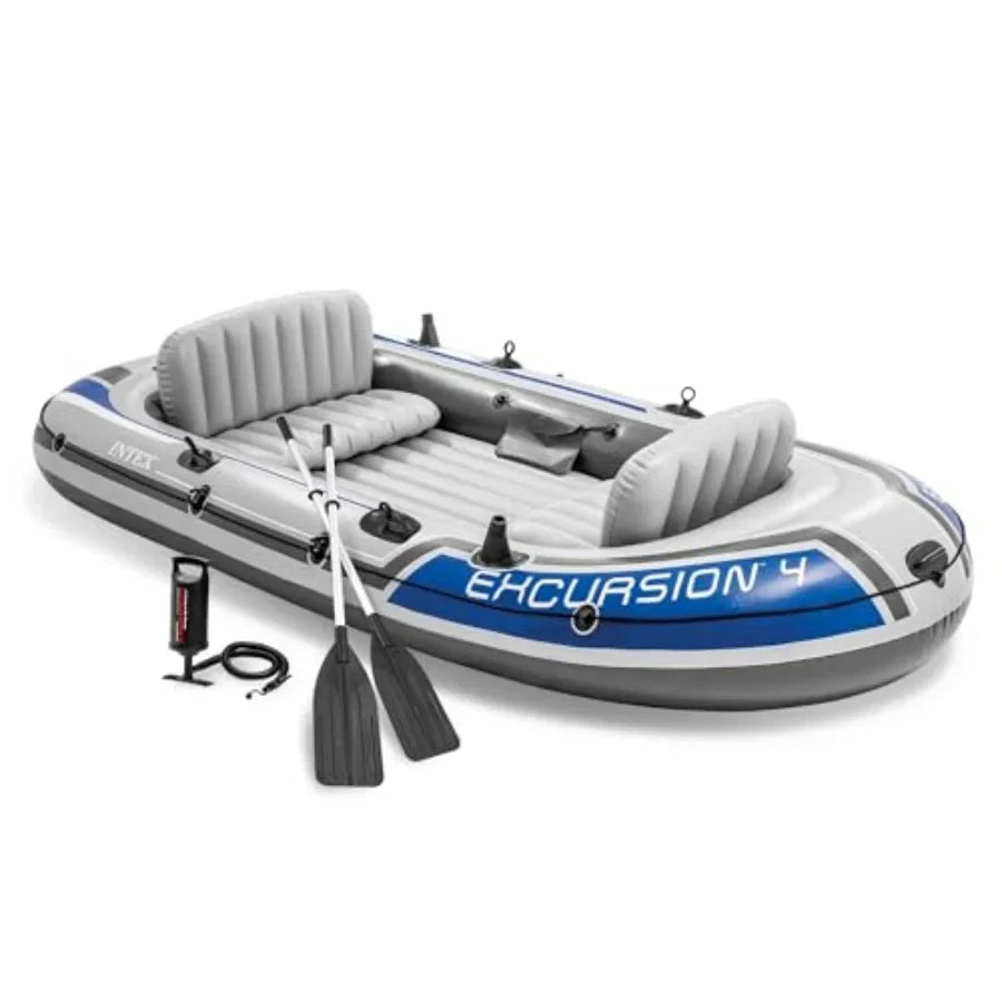 Intex Inflatable Fishing Boat With Oars For Freshwater Use