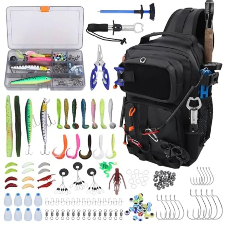 Waterproof Fishing Backpack With Tackle Box And Rod Holder