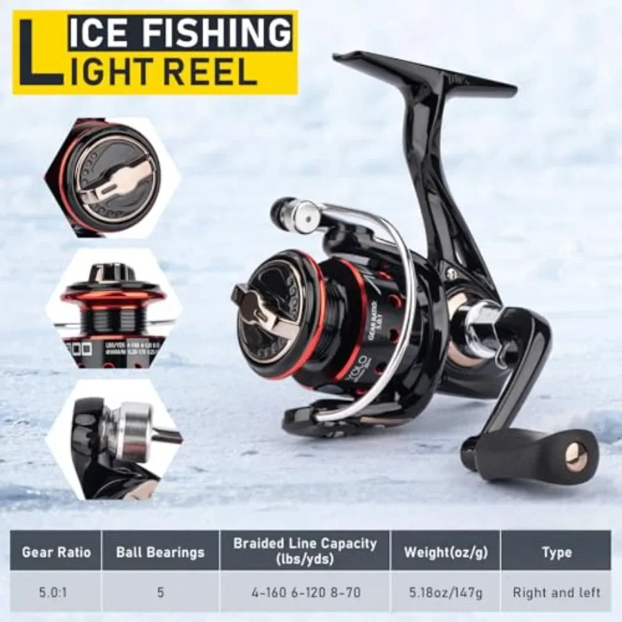 Portable Ice Fishing Rod And Reel Combo With Essential Accessories