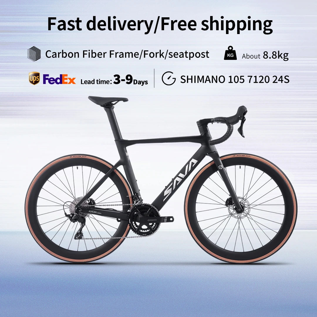 SAVA UCI Certified Carbon Fiber Road Racing Bicycle With Disc Brakes