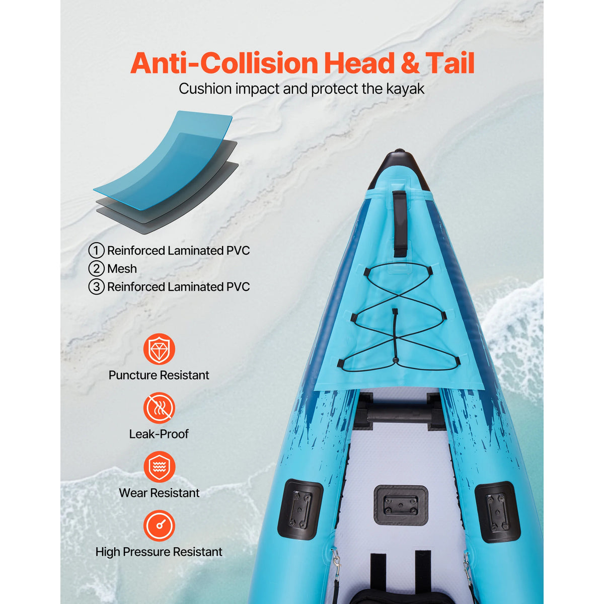 Durable Inflatable Kayak Two Person With Padded Seat For Fishing