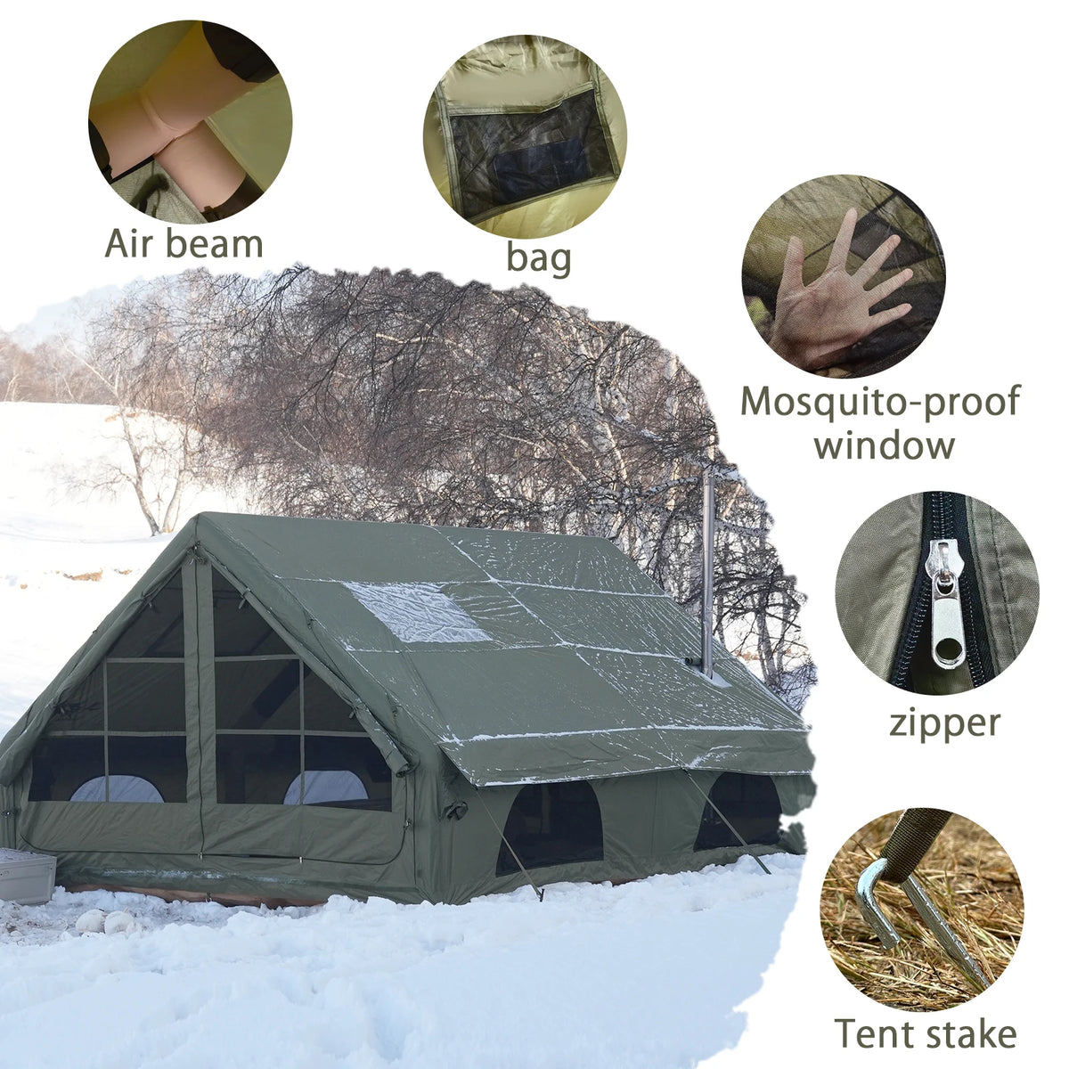 Pakicetus Quick Setup Inflatable Camping Tent Waterproof Hot Tent
