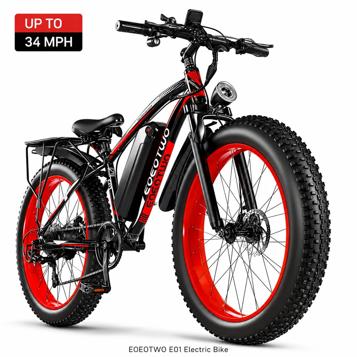 EOEOTWO Fat Tire Electric Bike With 1000W Motor Extended Range