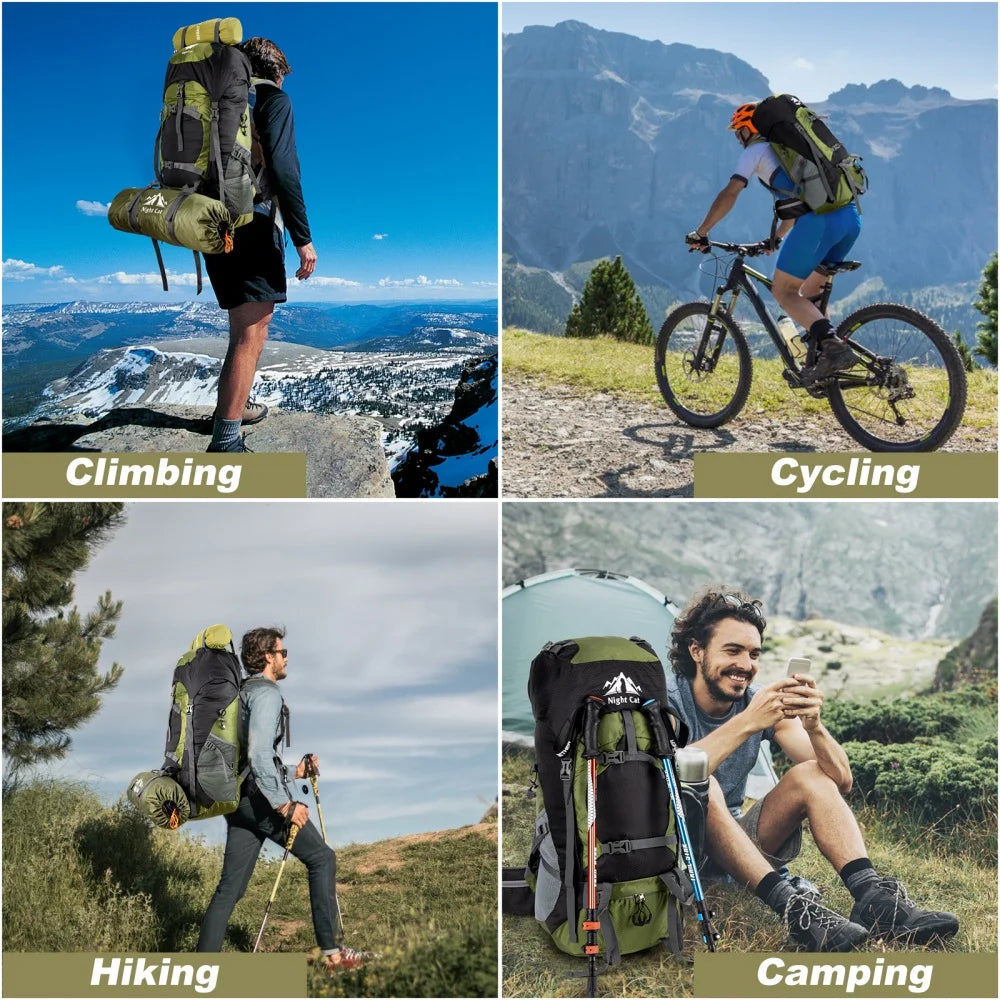 Night Cat Hiking Backpack Lightweight Camping Pack Outdoor Travel Bag