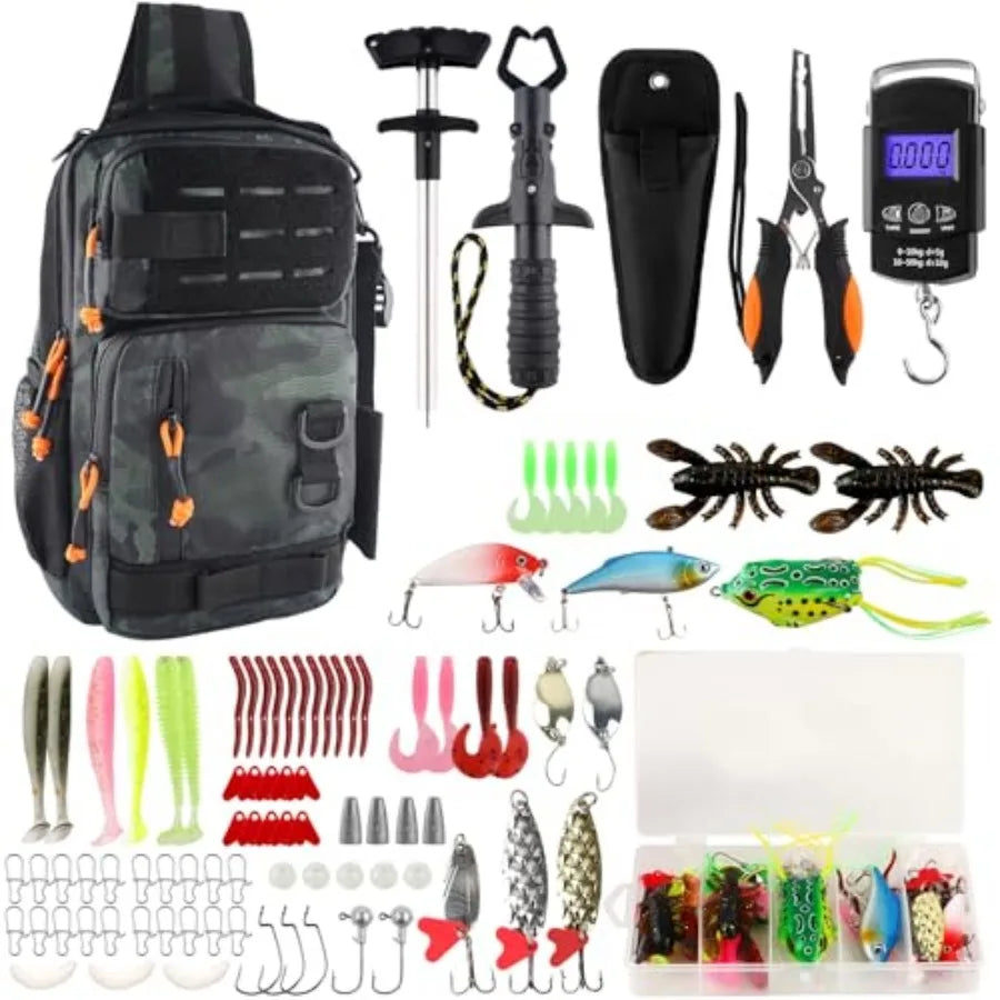 Water Resistant Fishing Backpack With Tackle Box And Rod Holder