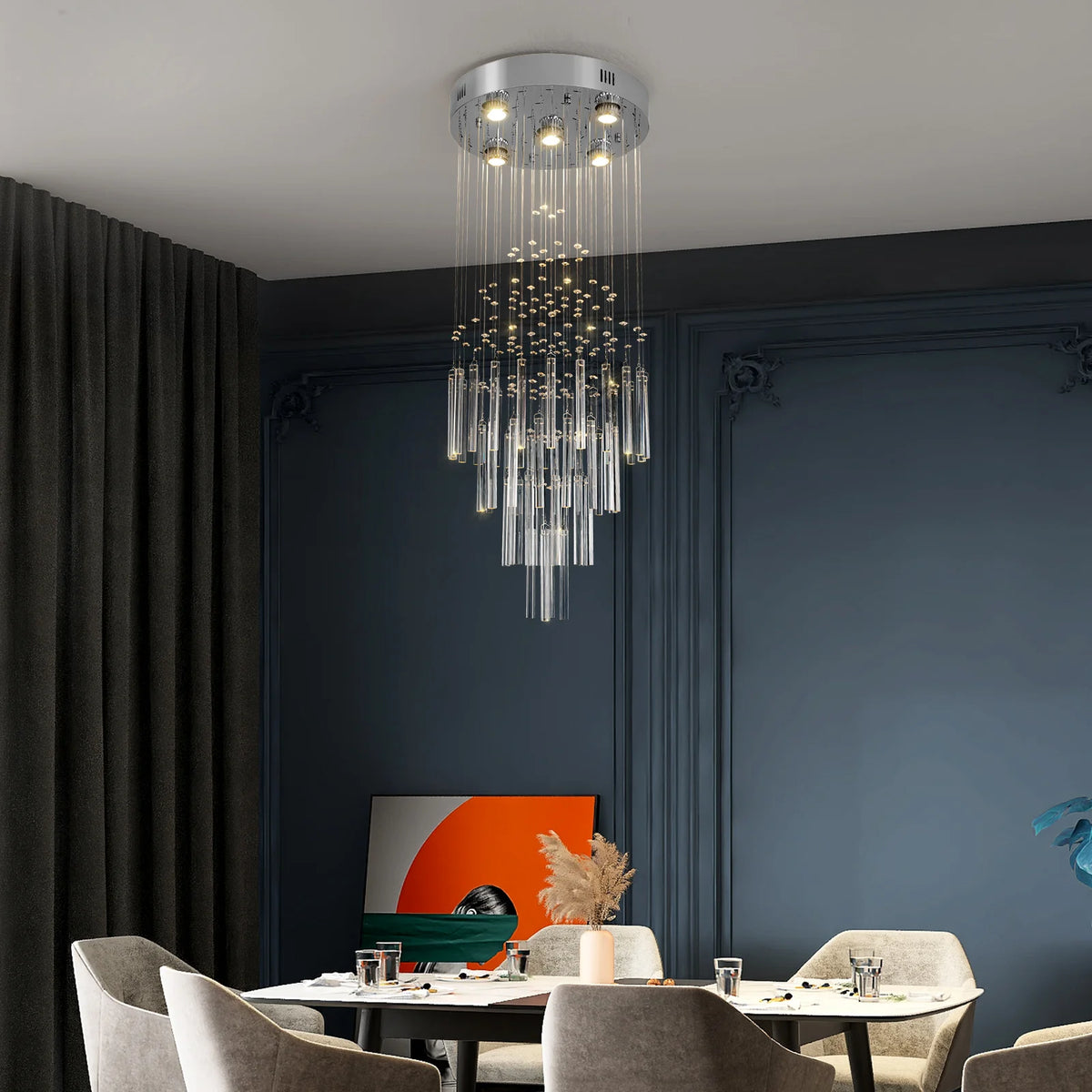 GreeLustr Crystal Ceiling Chandelier Pendant Light Fixture For Living Rooms