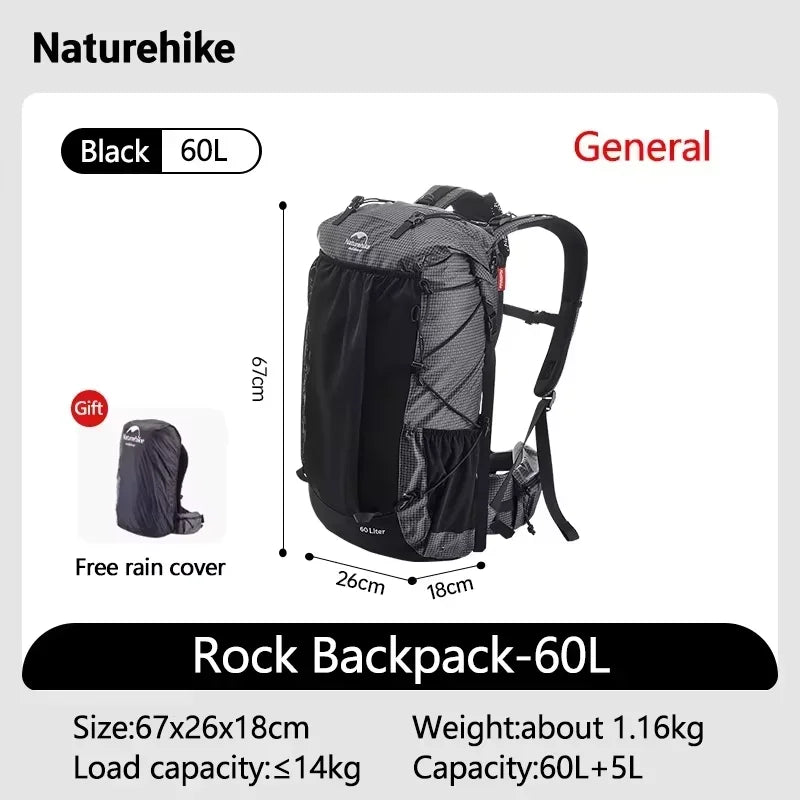 Naturehike Rock Nylon Travel Backpack With Rain Cover