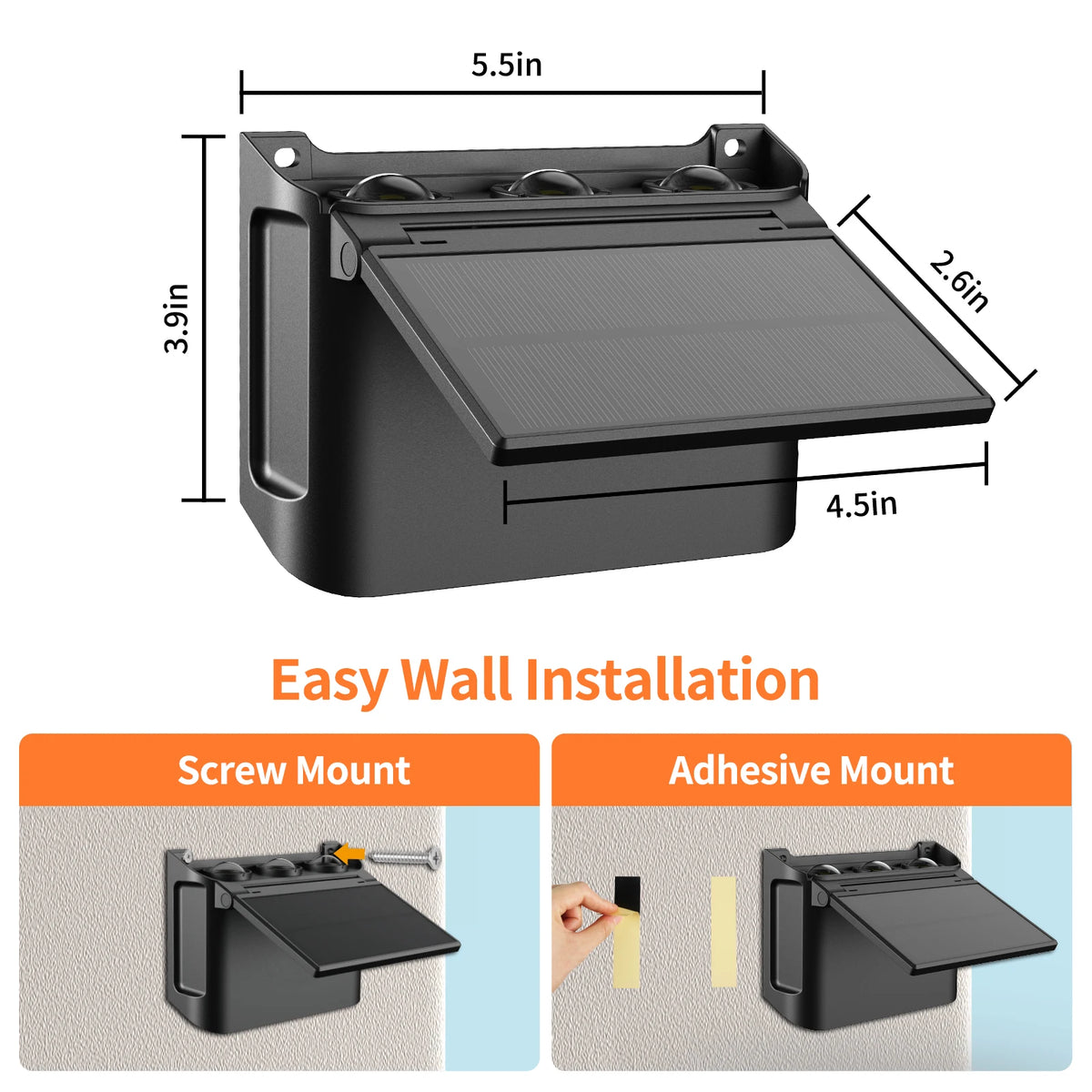 Intelamp Outdoor Solar Wall Lights With Three Color Modes