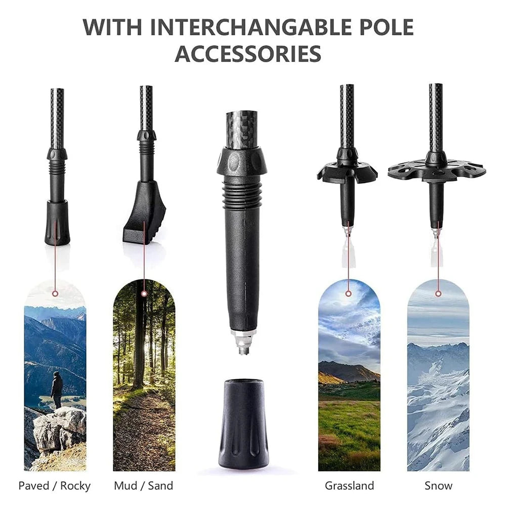 Naturehike Carbon Fiber Collapsible Trekking Poles For Hiking