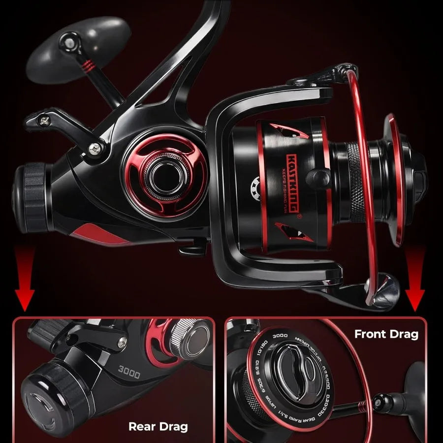 KastKing Sharky Baitfeeder III Spinning Reel Carbon Drag Live Bait