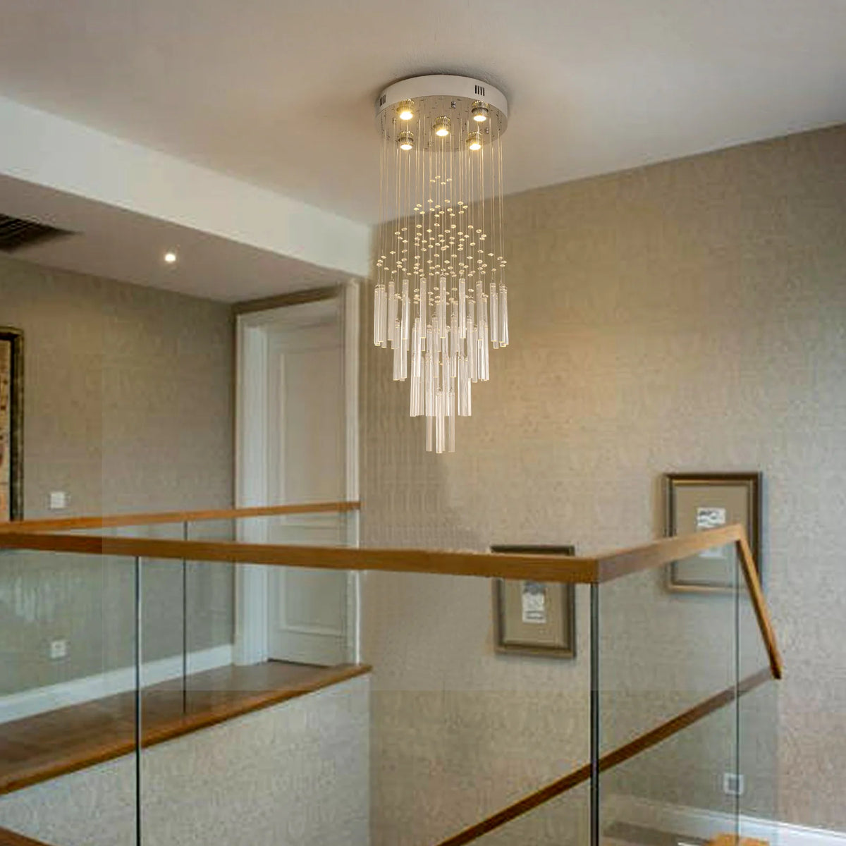GreeLustr Crystal Ceiling Chandelier Pendant Light Fixture For Living Rooms