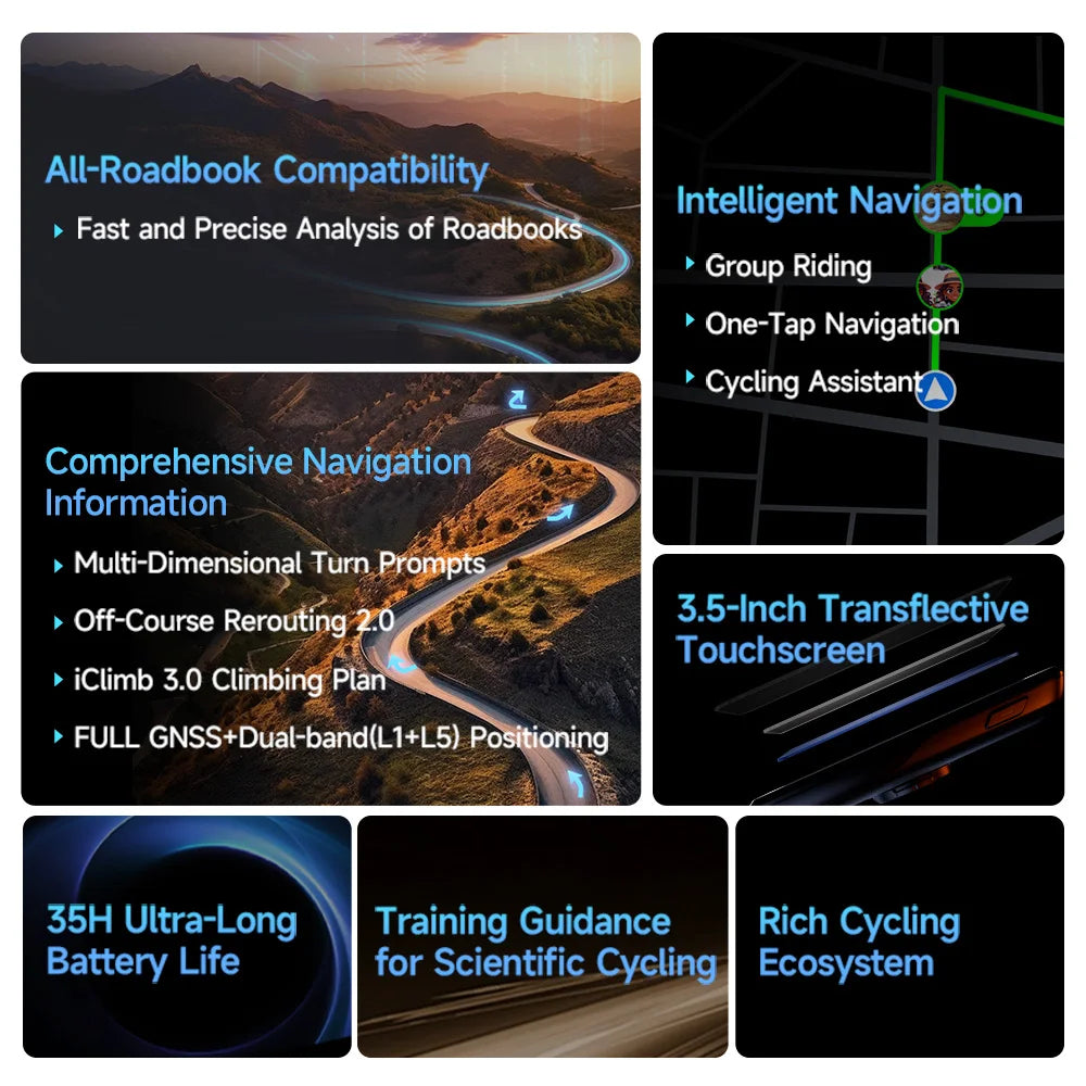 iGPSPORT BiNavi Touchscreen Bike Computer With GPS Map Navigation