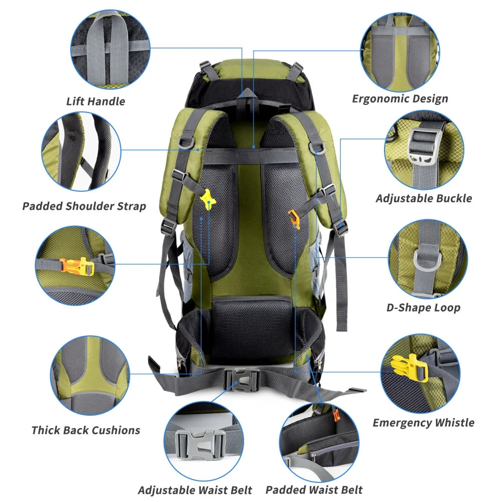 Night Cat Hiking Backpack Lightweight Camping Pack Outdoor Travel Bag