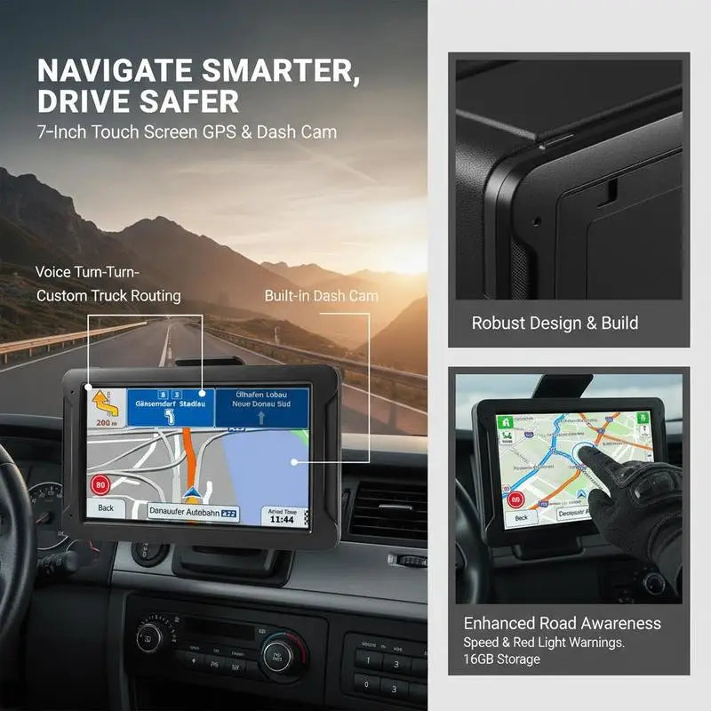 Vehicle GPS Navigation System With Dash Cam And Voice Guidance