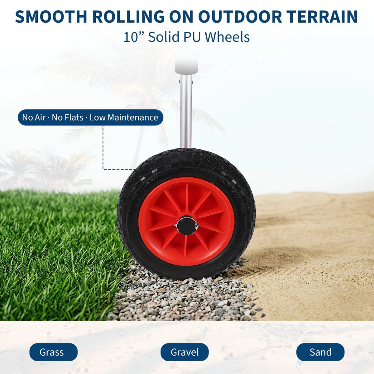 Heavy Duty Aluminum Kayak Cart With Foam Pads And Solid Wheels