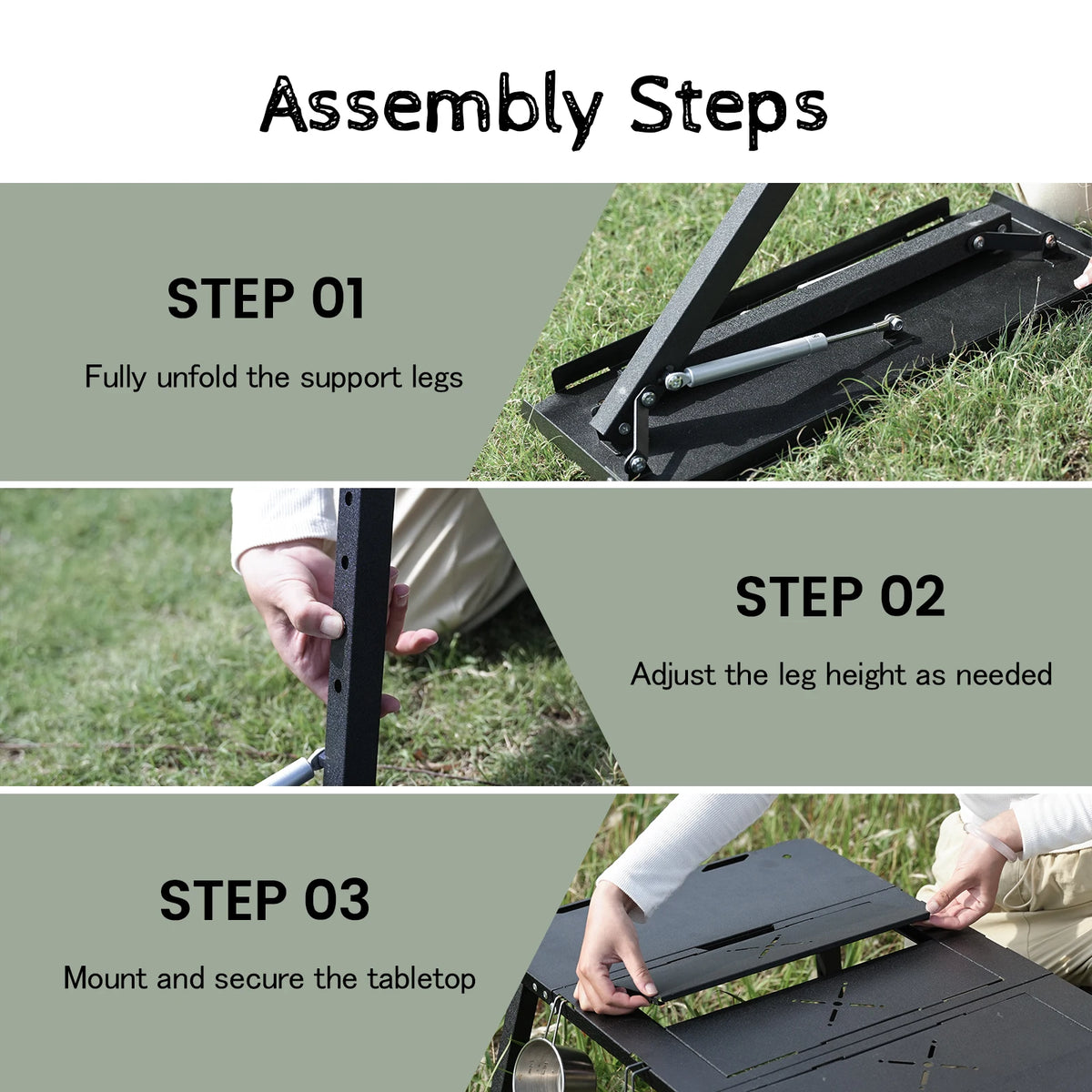 PAKICETUS Foldable Camping Table for Hiking, Picnics and Outdoor Use