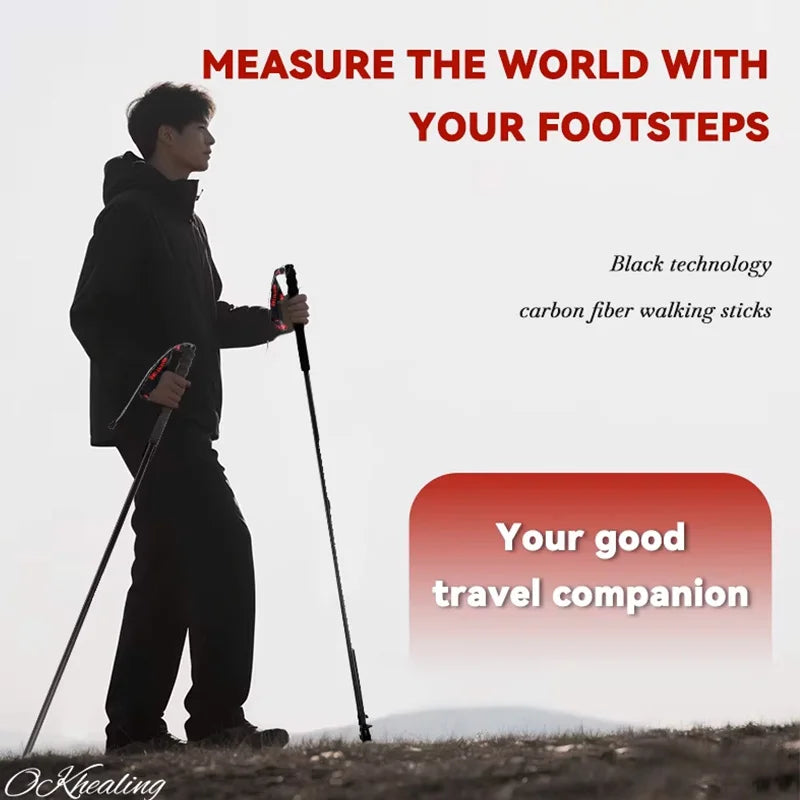 Okhealing Lightweight Five Section Carbon Fiber Trekking Poles