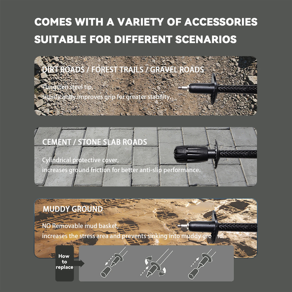Okhealing Premium Foldable Carbon Fiber Trekking Poles