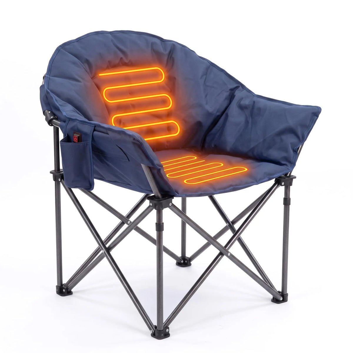 HiMISS Heated High Back Camping Chair With Cup Holder