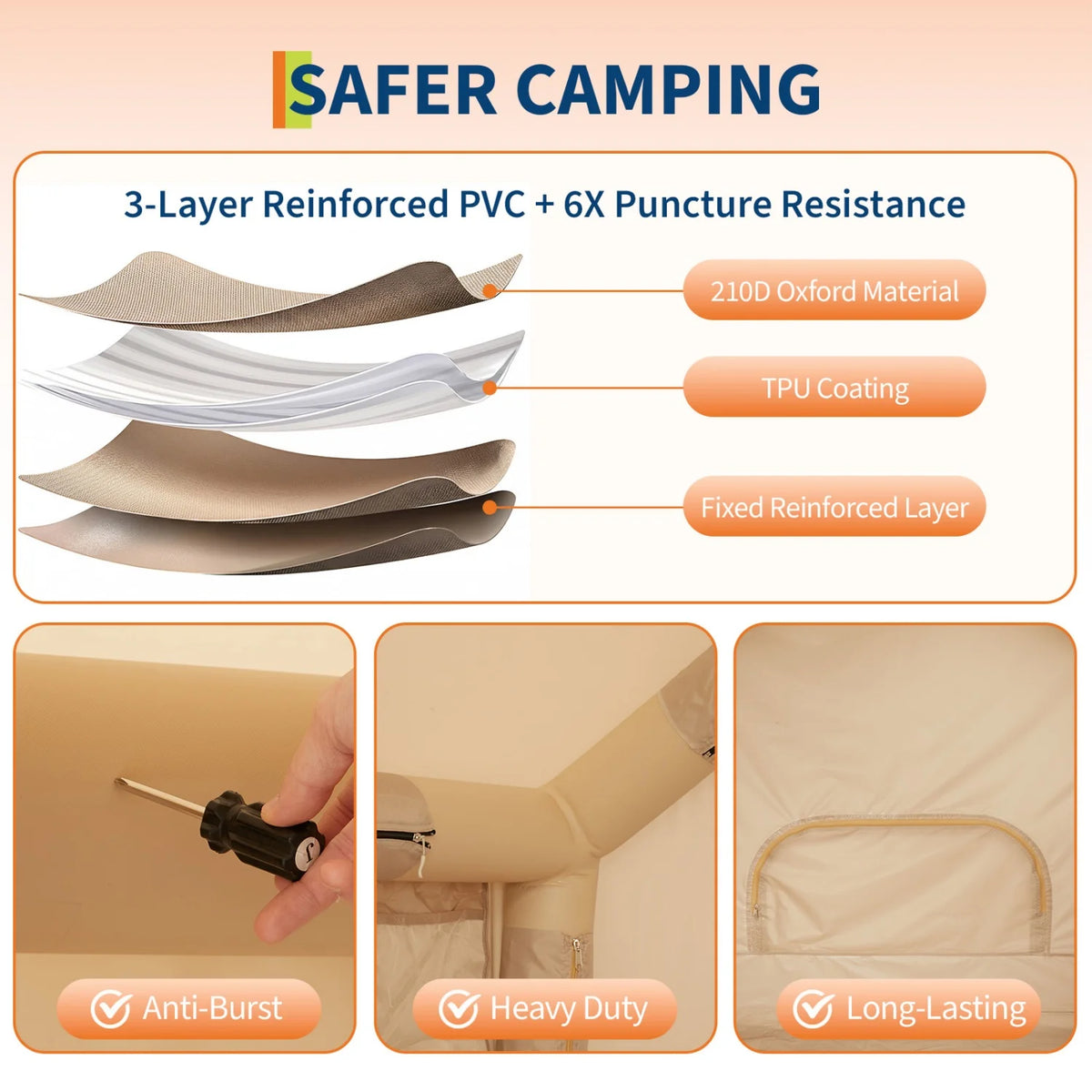 HiMISS Inflatable Camping Tent For Outdoor Family Shelter