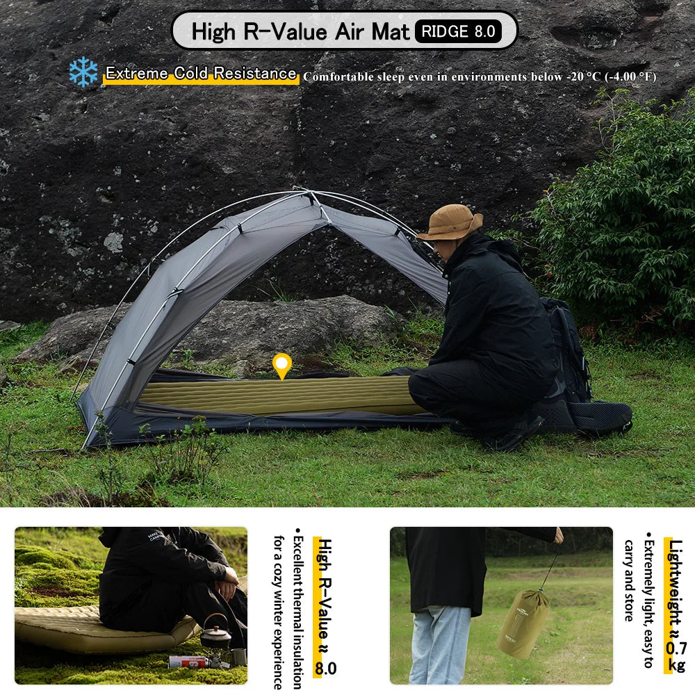 Soomloom Insulated Inflatable Sleeping Pad For Camping And Mountaineering
