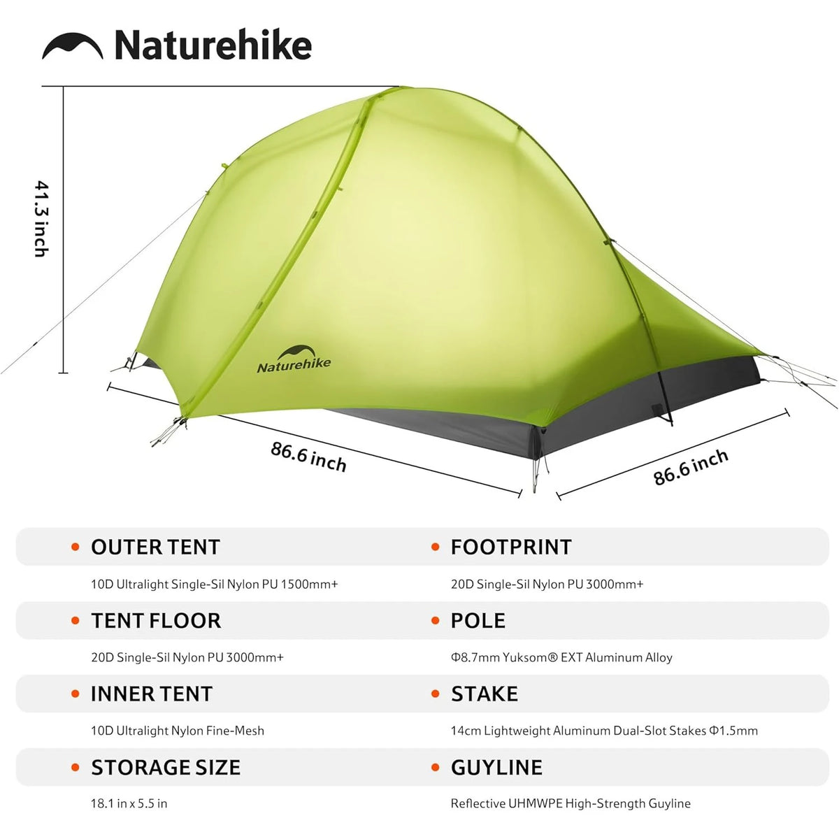 Naturehike Star Trail EXT Dual Layer Ultralight Nylon Hiking Tent