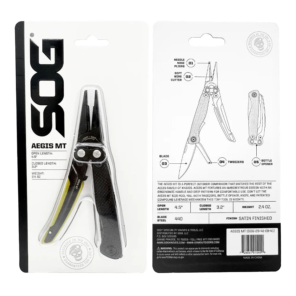 SOG Aegis Tactical Multi Tool Pliers Portable EDC Pocket Gear