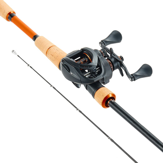 Premium Baitcasting Fishing Rod And Reel Combo With Cork Handle