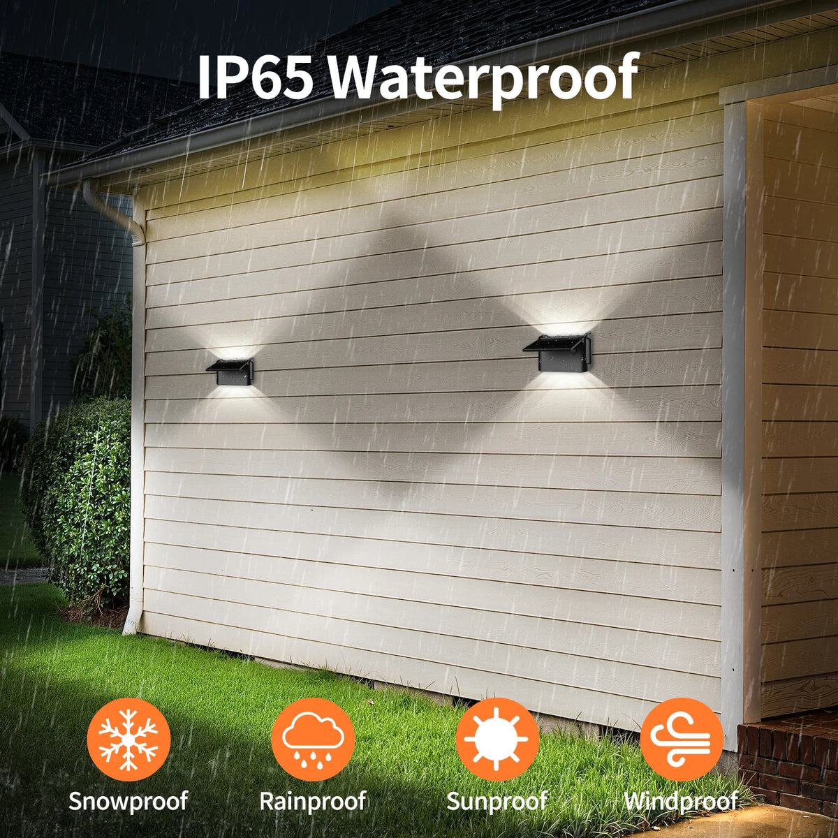 Intelamp Outdoor Solar Wall Lights With Three Color Modes