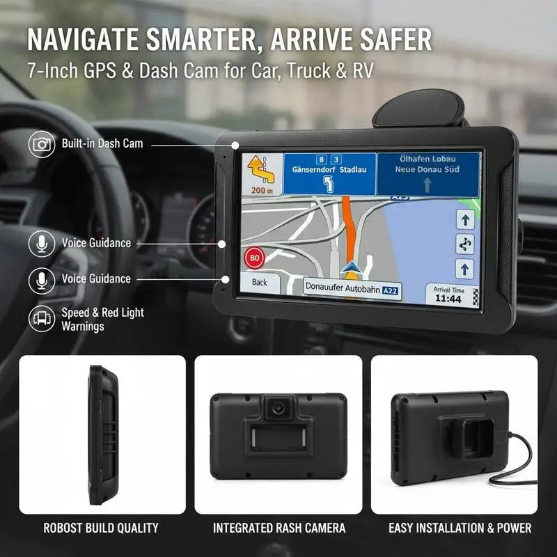 Vehicle GPS Navigation System With Dash Cam And Voice Guidance