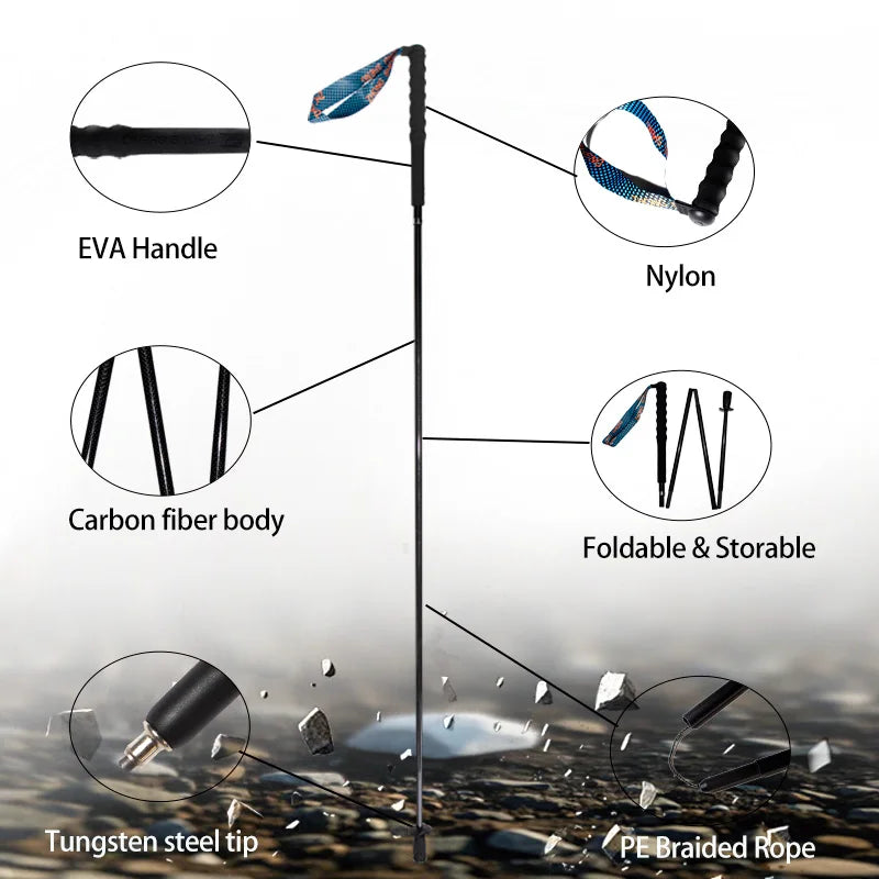 Okhealing Premium Foldable Carbon Fiber Trekking Poles