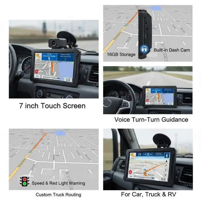 Vehicle GPS Navigation System With Dash Cam And Voice Guidance