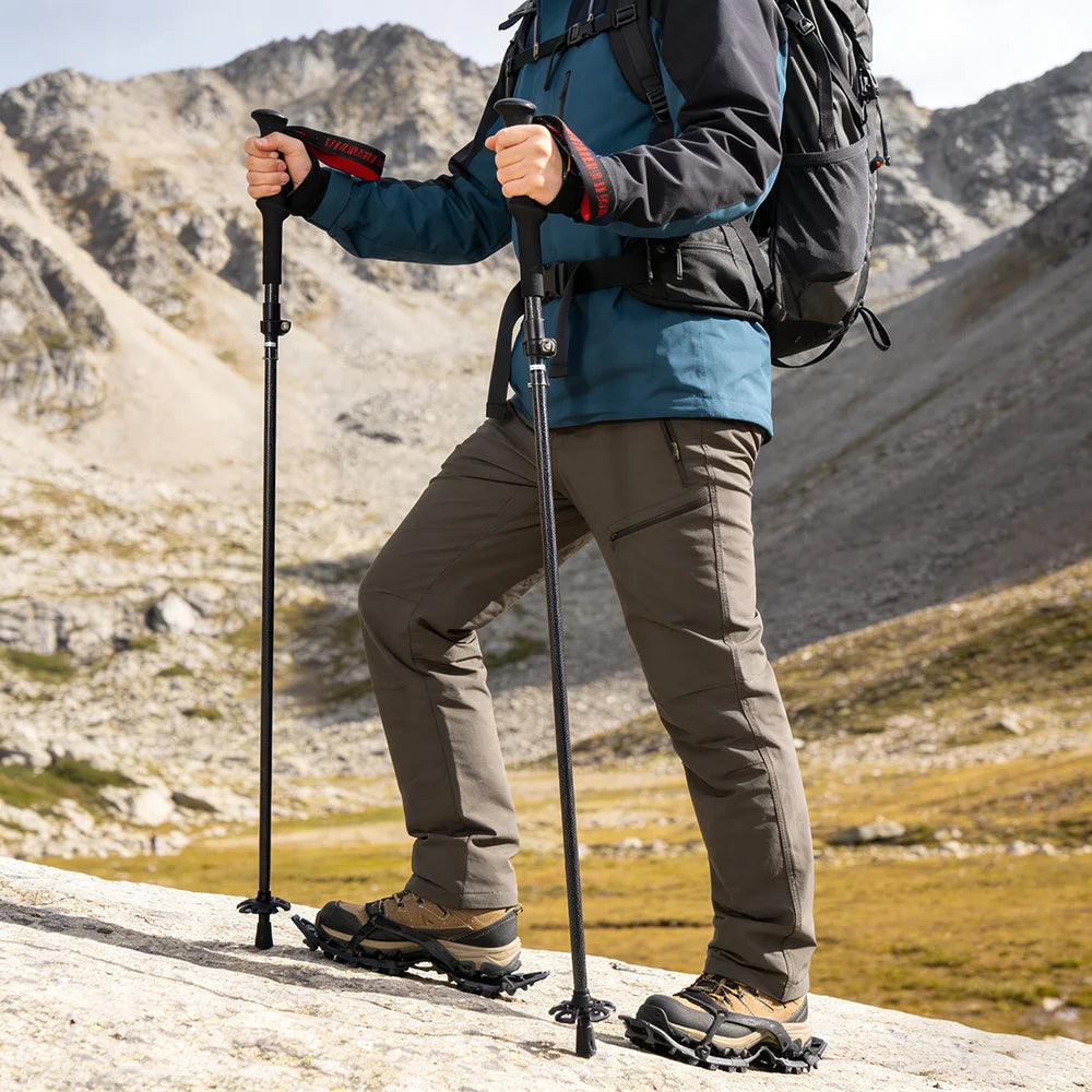 Okhealing Ultralight Carbon Fiber Trekking Poles Walking Sticks For Hiking