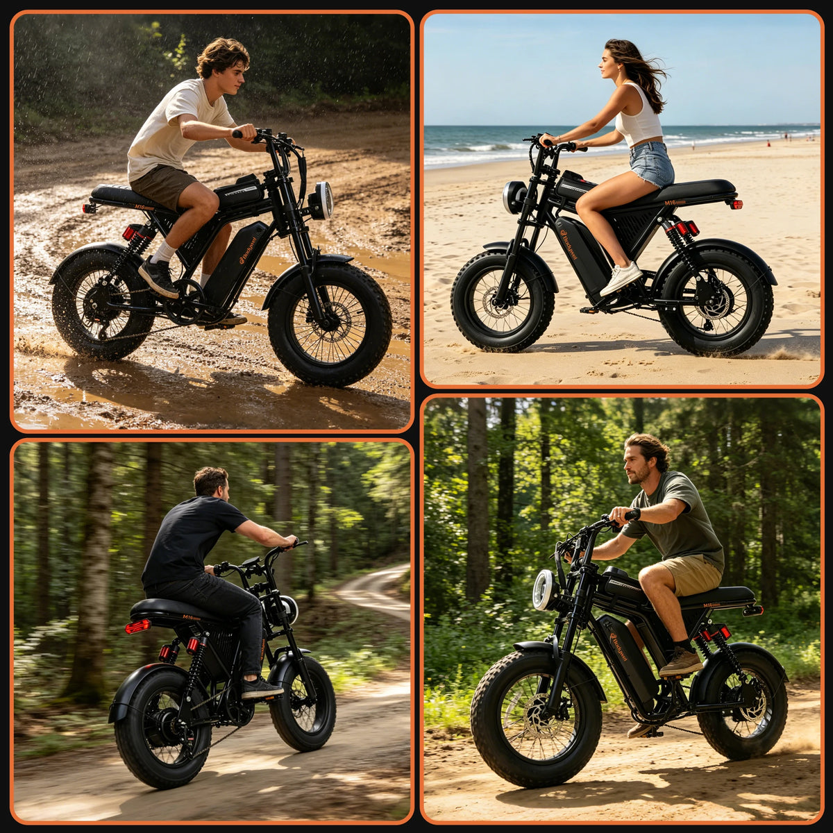 Bodywel M16 Fat Tire Off Road Electric Bike Removable Battery