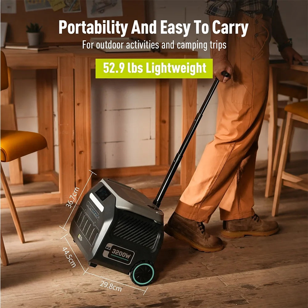 IEE P3200 Portable Power Station 3200W 2048Wh LiFePO4 Solar Generator