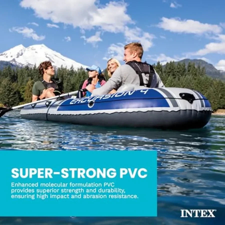 Intex Inflatable Fishing Boat With Oars For Freshwater Use