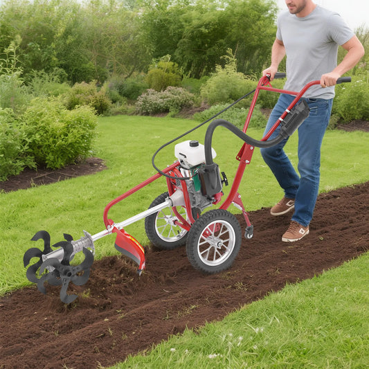 CNCEST Gas Powered Garden Cultivator Tiller For Soil Preparation