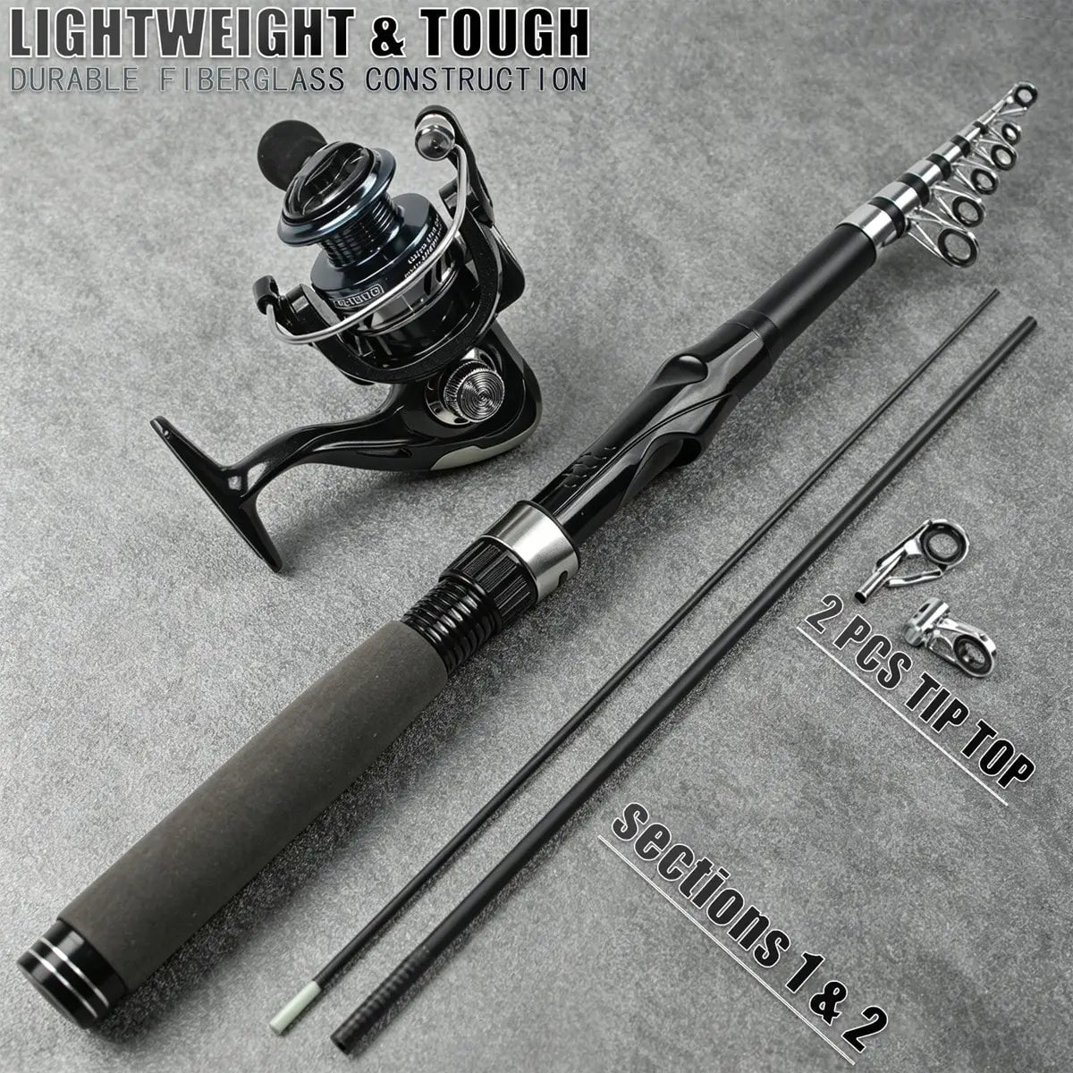 Portable Telescopic Fishing Rod And Reel Combo Kit With Lures
