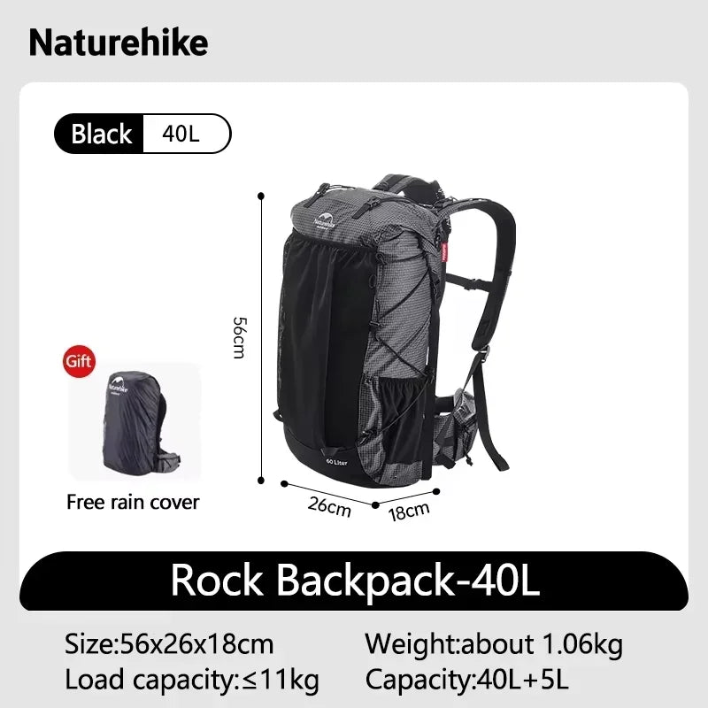 Naturehike Rock Nylon Travel Backpack With Rain Cover