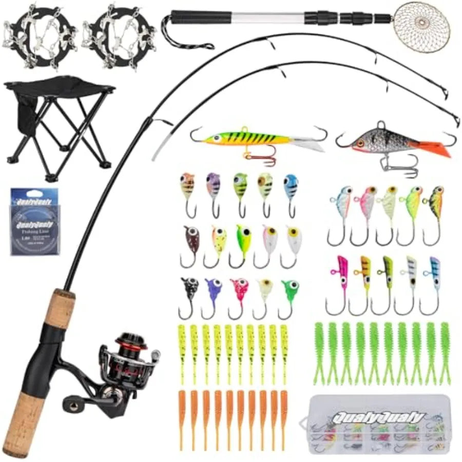 Portable Ice Fishing Rod And Reel Combo With Essential Accessories