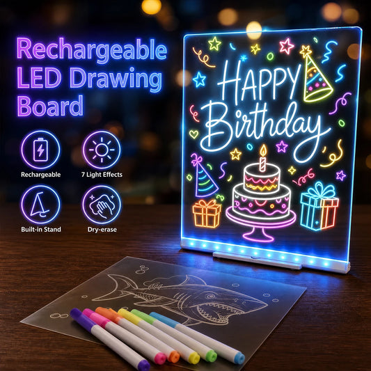 DUMILOO Acrylic LED Drawing Board Night Light Message Display