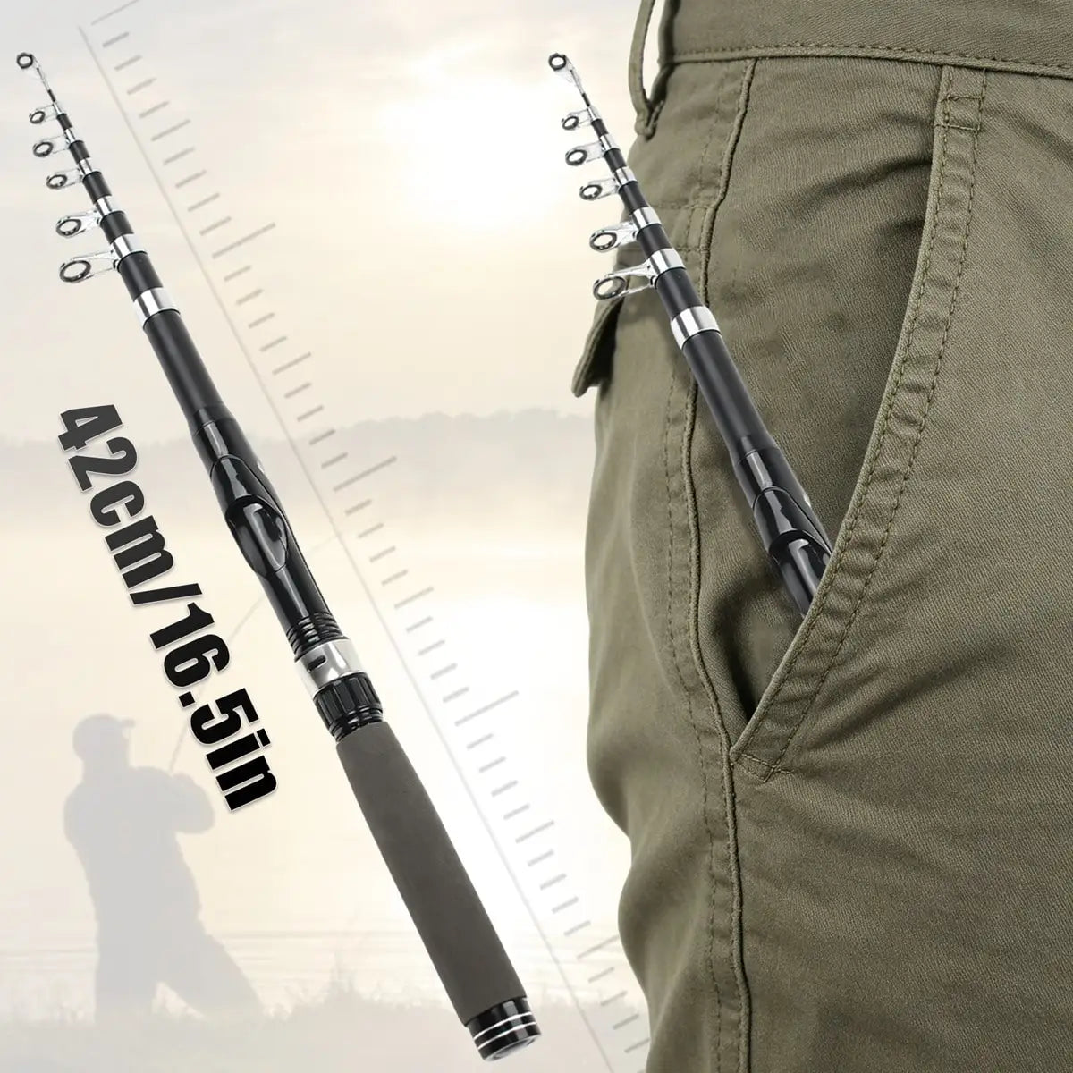 Portable Telescopic Fishing Rod And Reel Combo Kit With Lures
