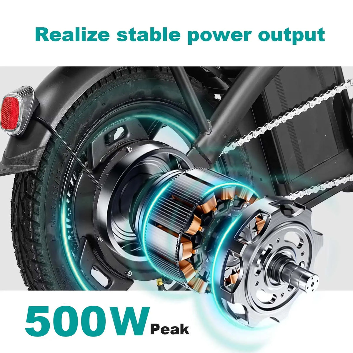 Terrosor Folding Electric Commuter Bike With 500W Motor